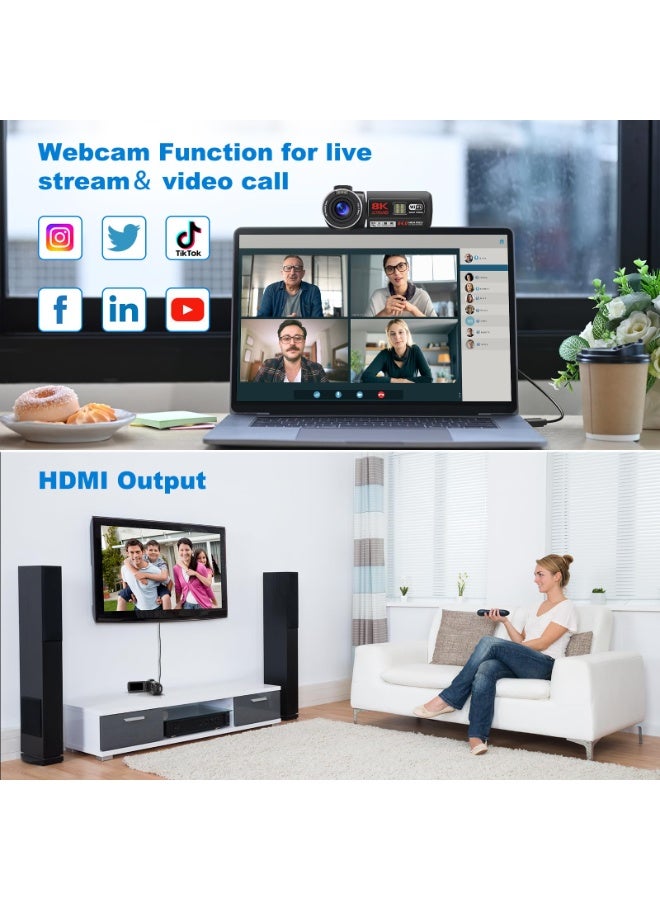 ASIV 64MP 8K Digital Camera - 18x Zoom, 3.0-inch Rotatable Screen, Video Blog Camera, Wi-Fi Connectivity, Equipped with 64GB SD Card and 2.4GHz Remote Controller - Image 4